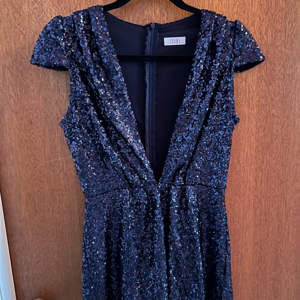 Tobi Midnight Blue Sequin Gown
